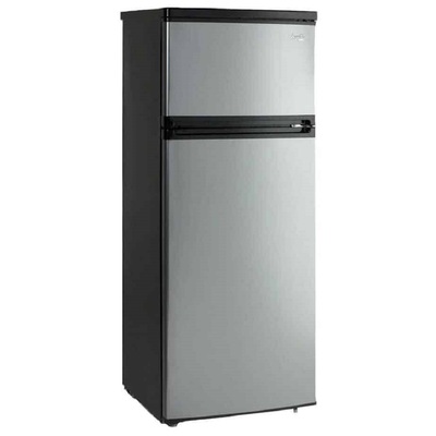 Avanti 7.4 Cu. Ft. Two Door Apartment Size Refrigerator - Black wPlatinum Finish