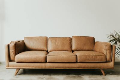 Brown Leather Sofa 